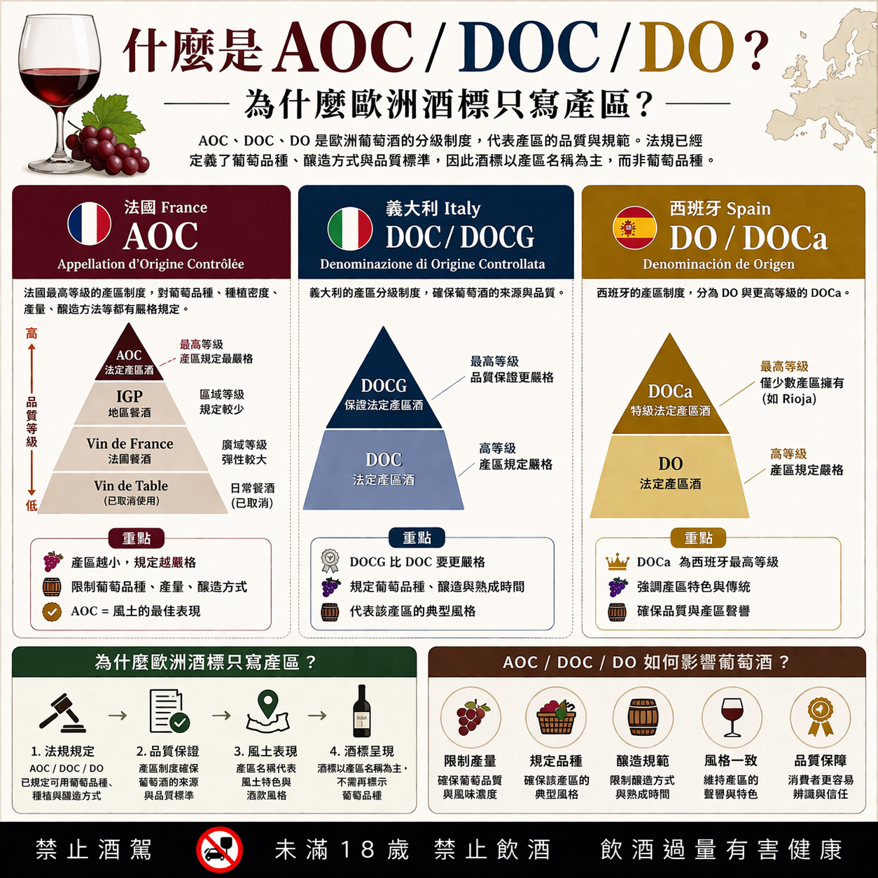 什麼是 AOC / DOC / DO？為什麼歐洲酒標只寫產區？